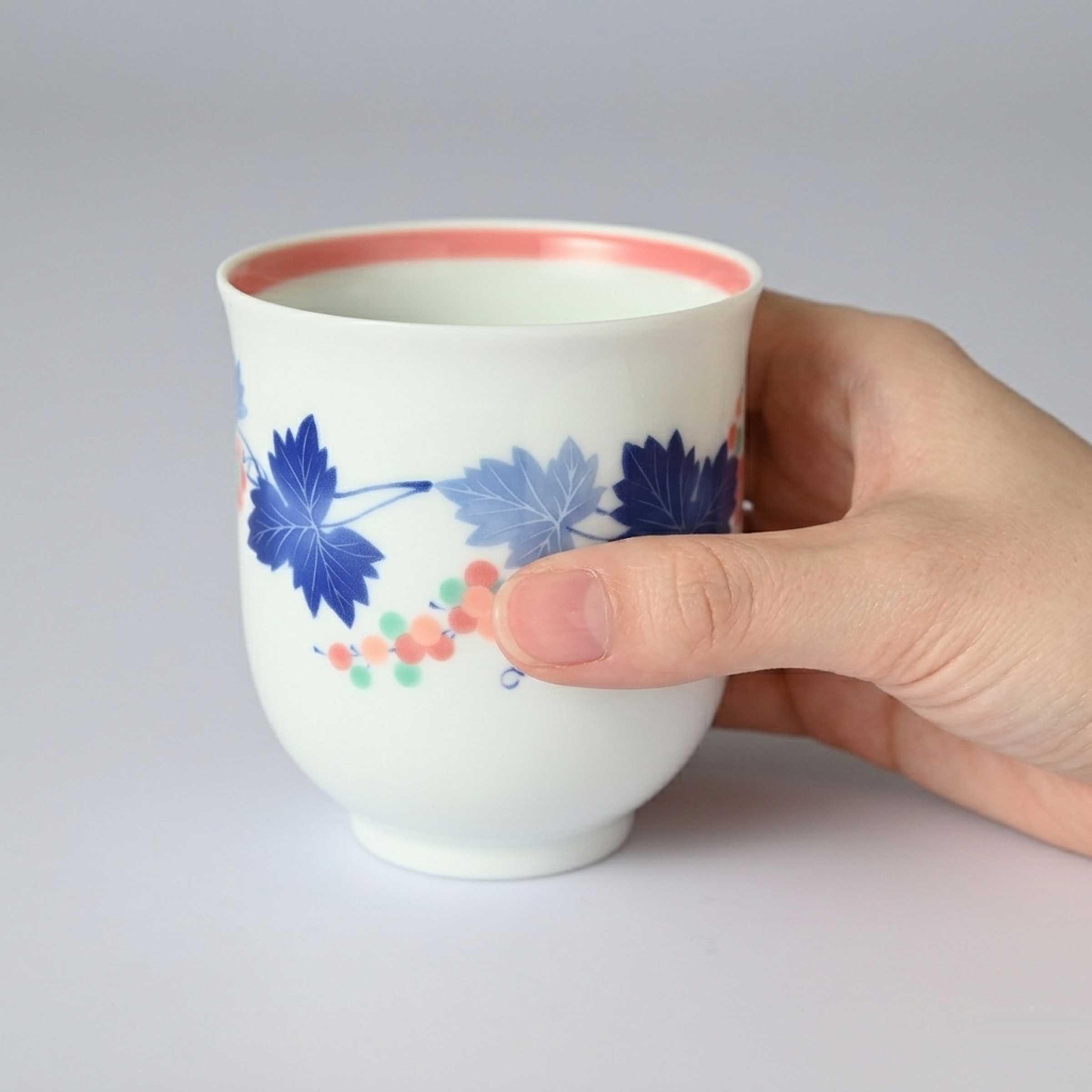 【染ぶどう・マロン】湯のみ 　箱なし・単品　*有田陶器市特別価格 アウトレット品*4