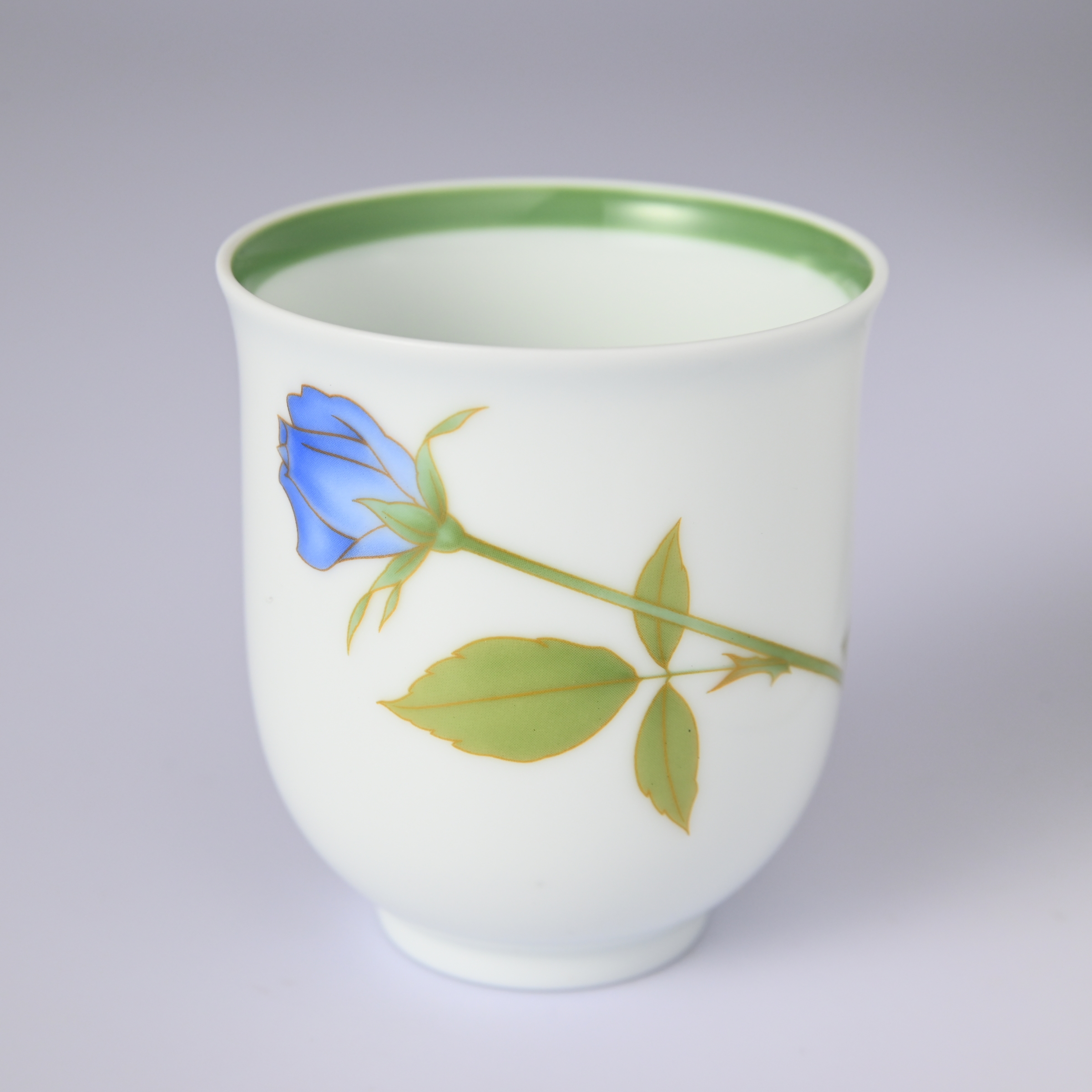 【ノーブルローズ・ブルー】湯のみ 　箱なし・単品　*有田陶器市特別価格 アウトレット品*