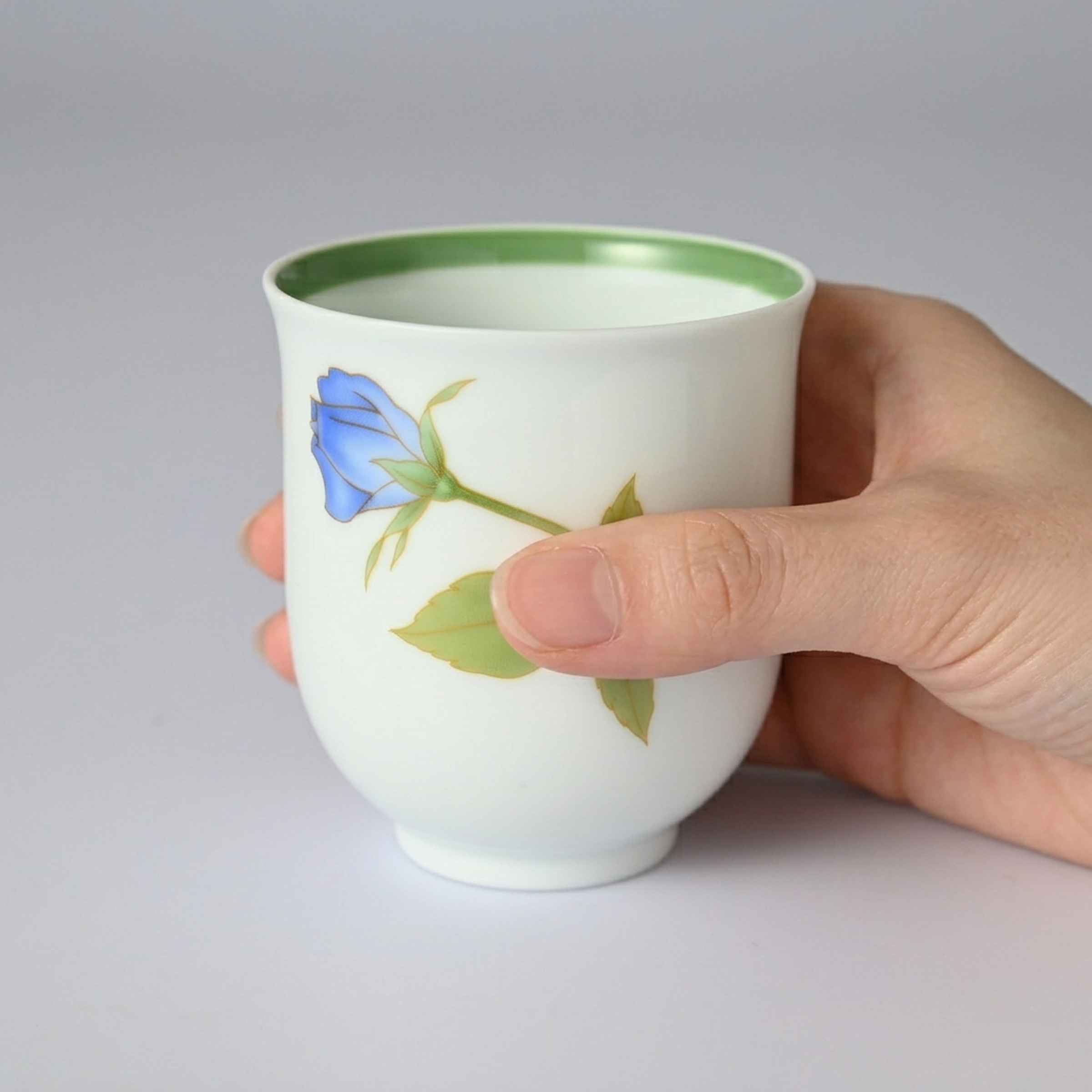 【ノーブルローズ・ブルー】湯のみ 　箱なし・単品　*有田陶器市特別価格 アウトレット品*4