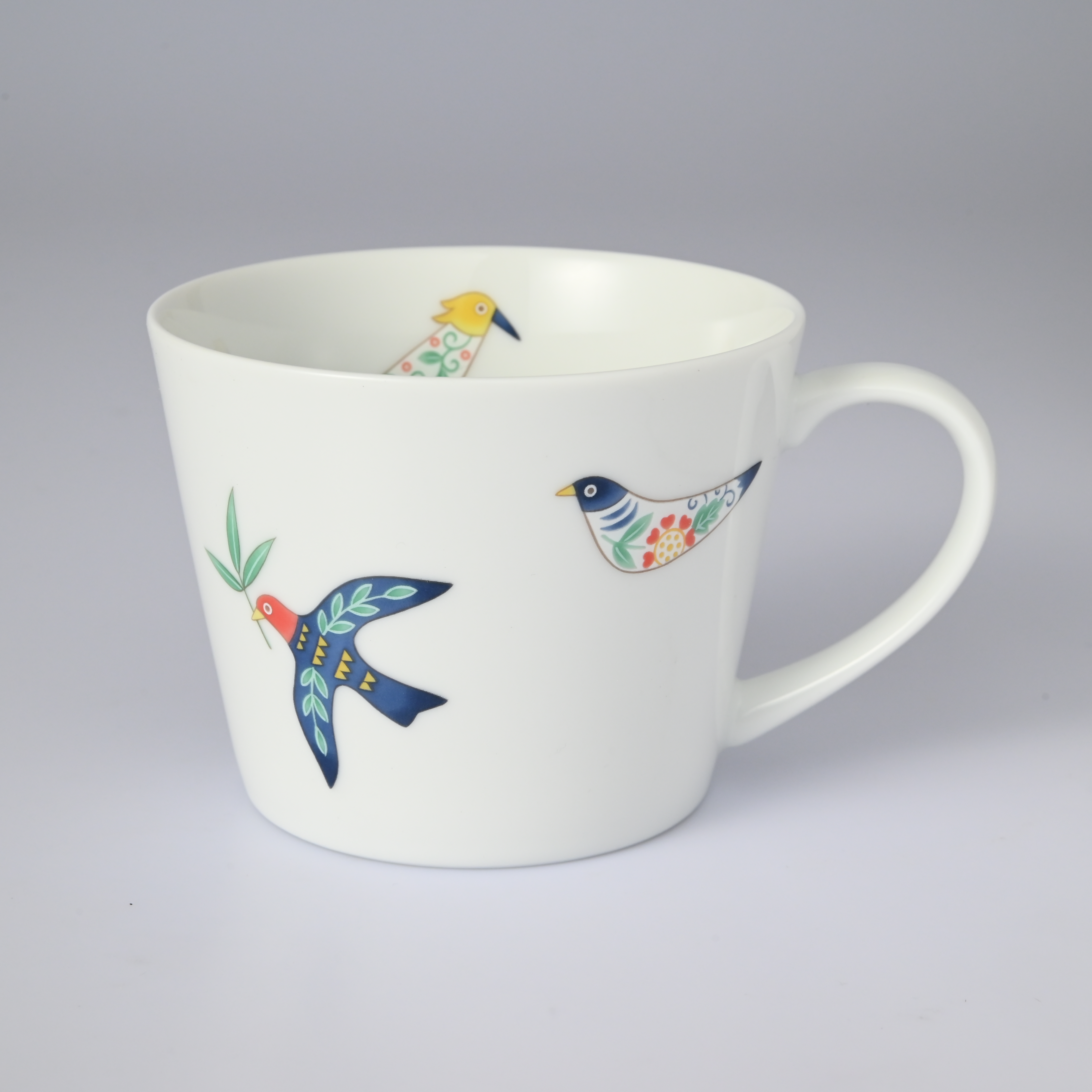 【花小鳥】マグカップ 　箱なし・単品　*有田陶器市特別価格 アウトレット品*