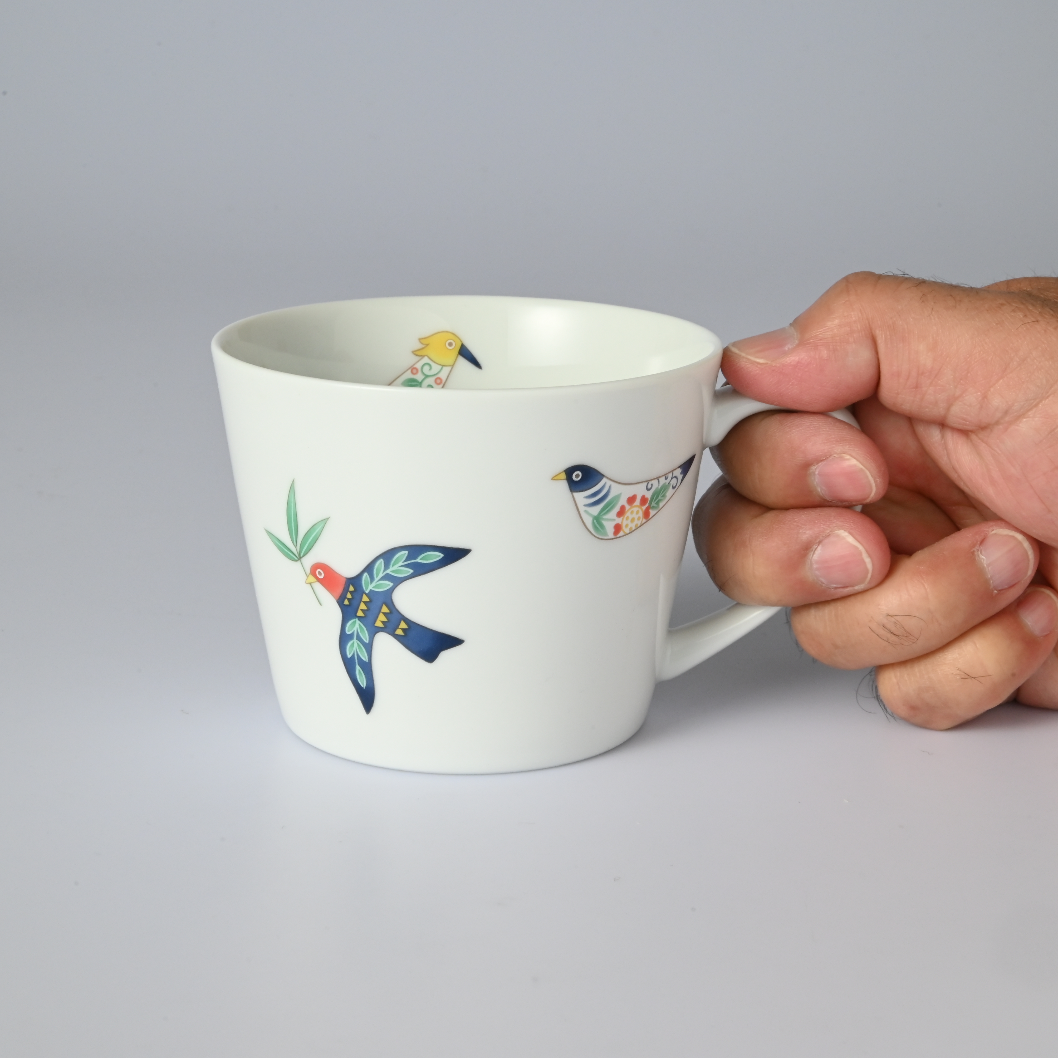 【花小鳥】マグカップ 　箱なし・単品　*有田陶器市特別価格 アウトレット品*5