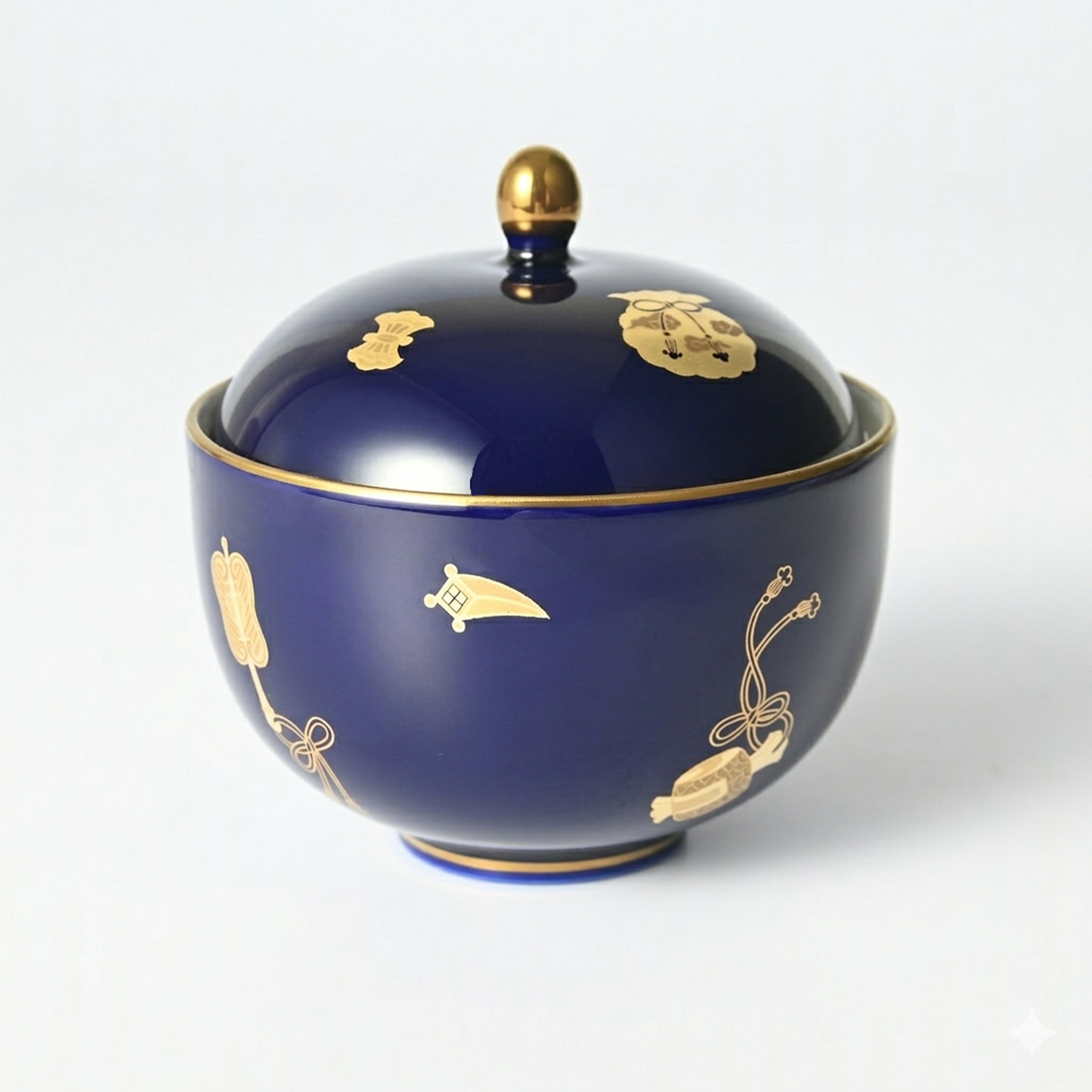 【ルリ宝づくし】キャンディーポット（蓋物） 　箱なし・単品　*有田陶器市特別価格 アウトレット品*