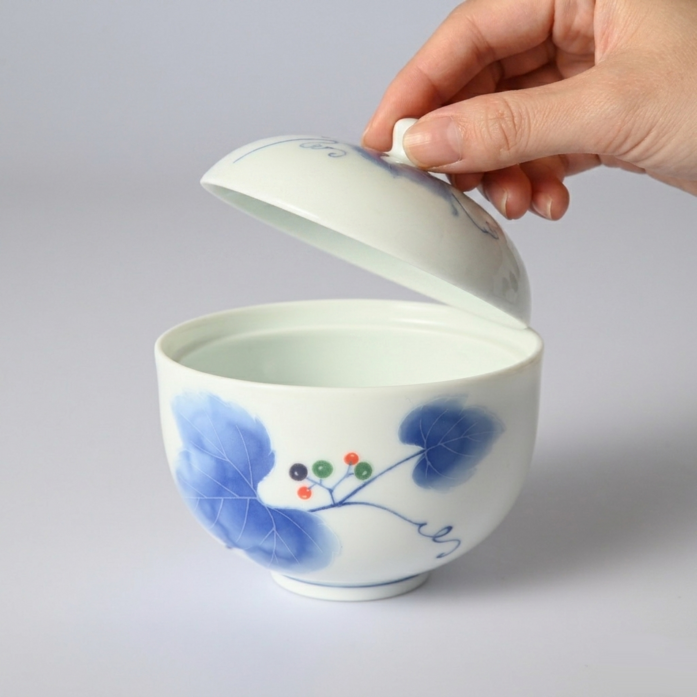 【野ぶどう】キャンディーポット（蓋物）箱なし・単品　*有田陶器市特別価格 アウトレット品*3