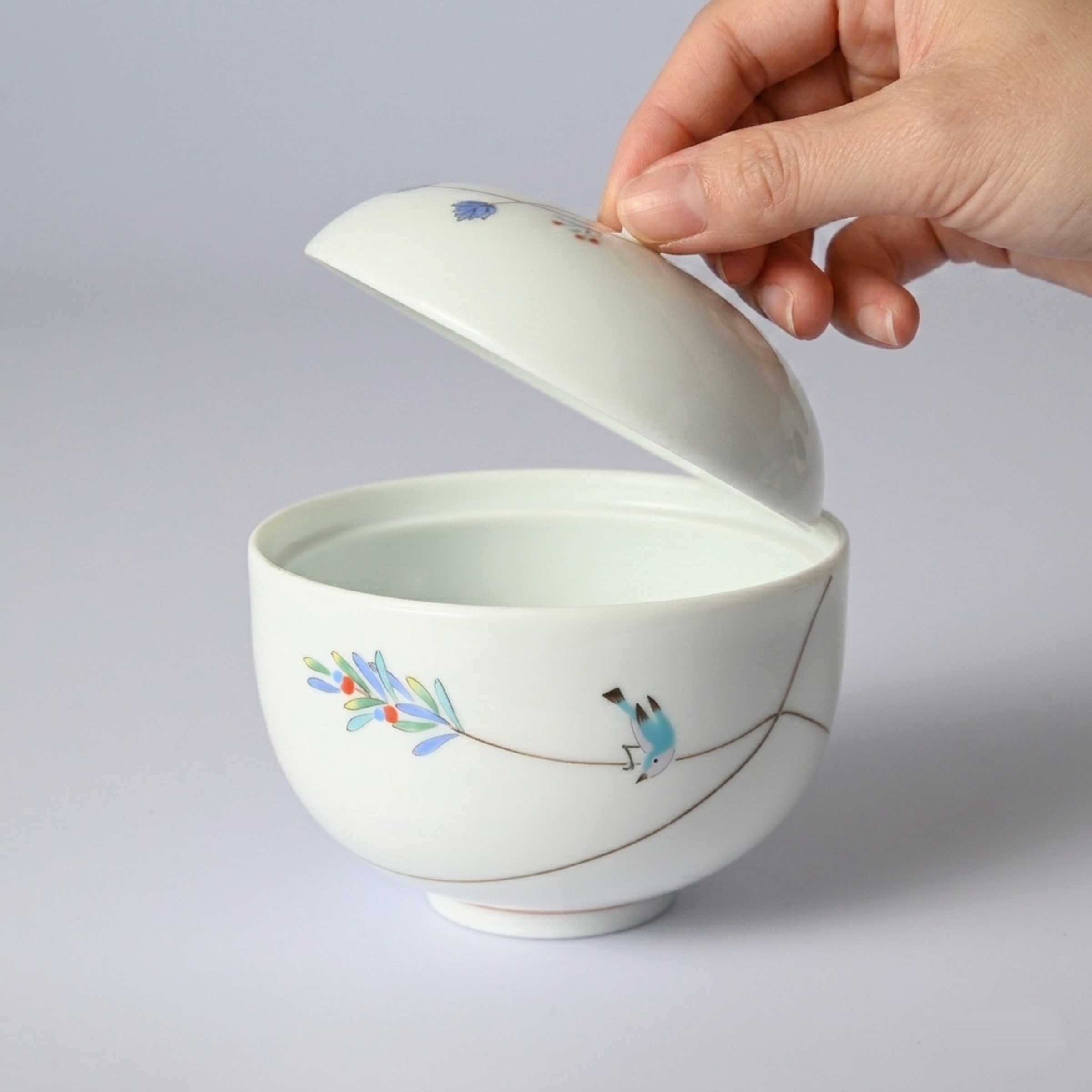 【小鳥の詩】キャンディーポット（蓋物）箱なし・単品　*有田陶器市特別価格 アウトレット品*3