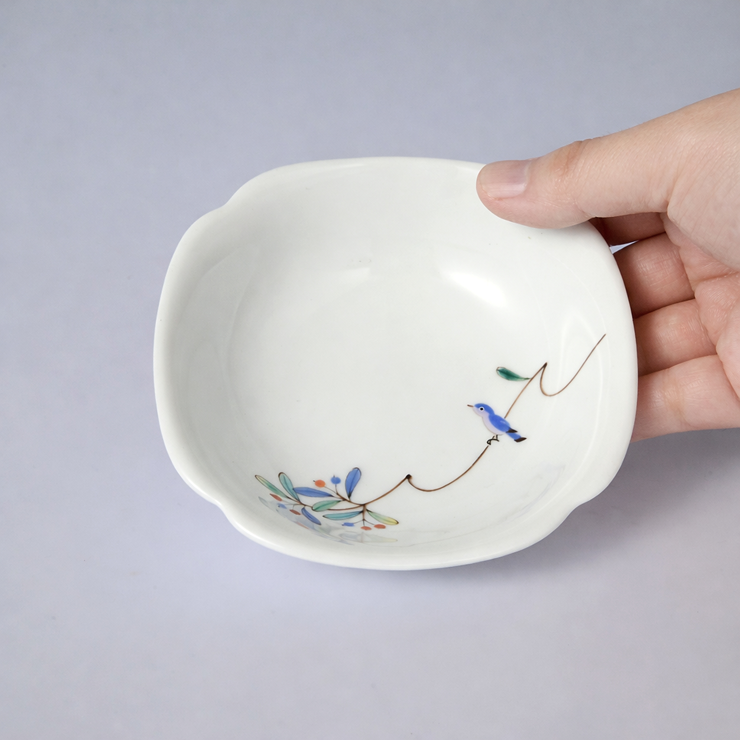 【小鳥の詩・ピラカンサ】小鉢 （縦横11cm）　箱なし・単品　*有田陶器市特別価格 アウトレット品*3