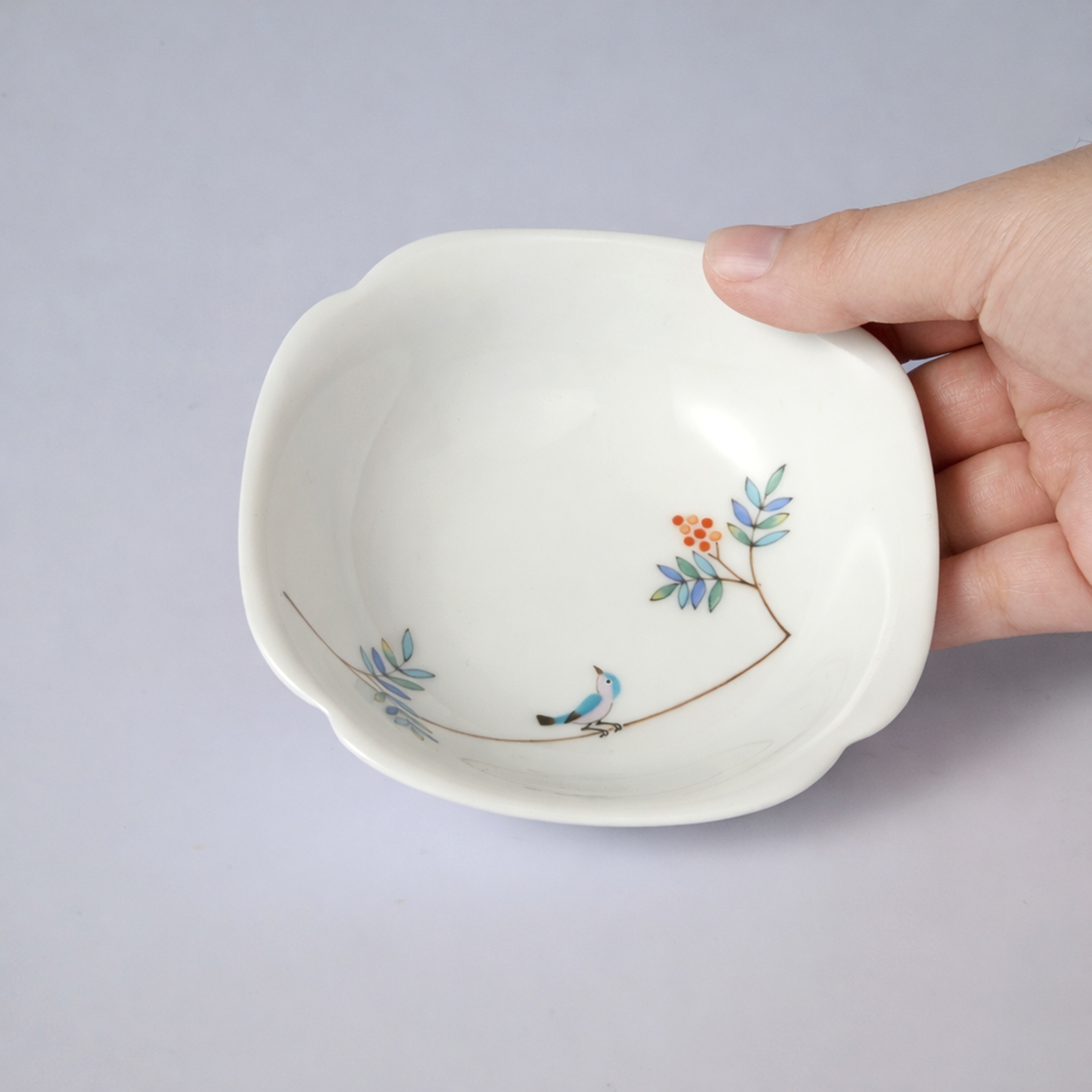【小鳥の詩・ナナカマド】小鉢 （縦横11cm）　箱なし・単品　*有田陶器市特別価格 アウトレット品*3