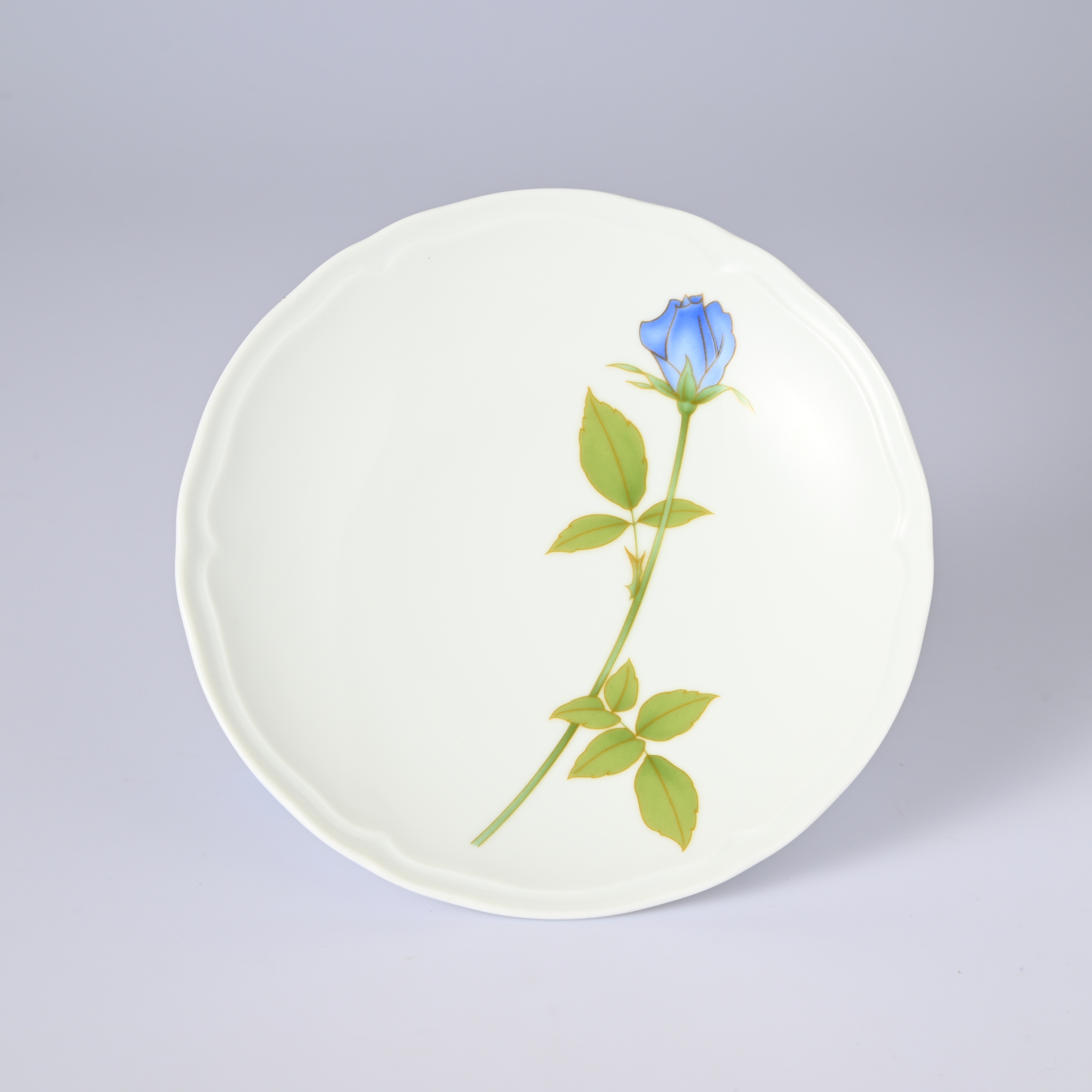 【ノーブルローズ・ブルー】16cm中皿プレート　箱なし・単品　*有田陶器市特別価格 アウトレット品*