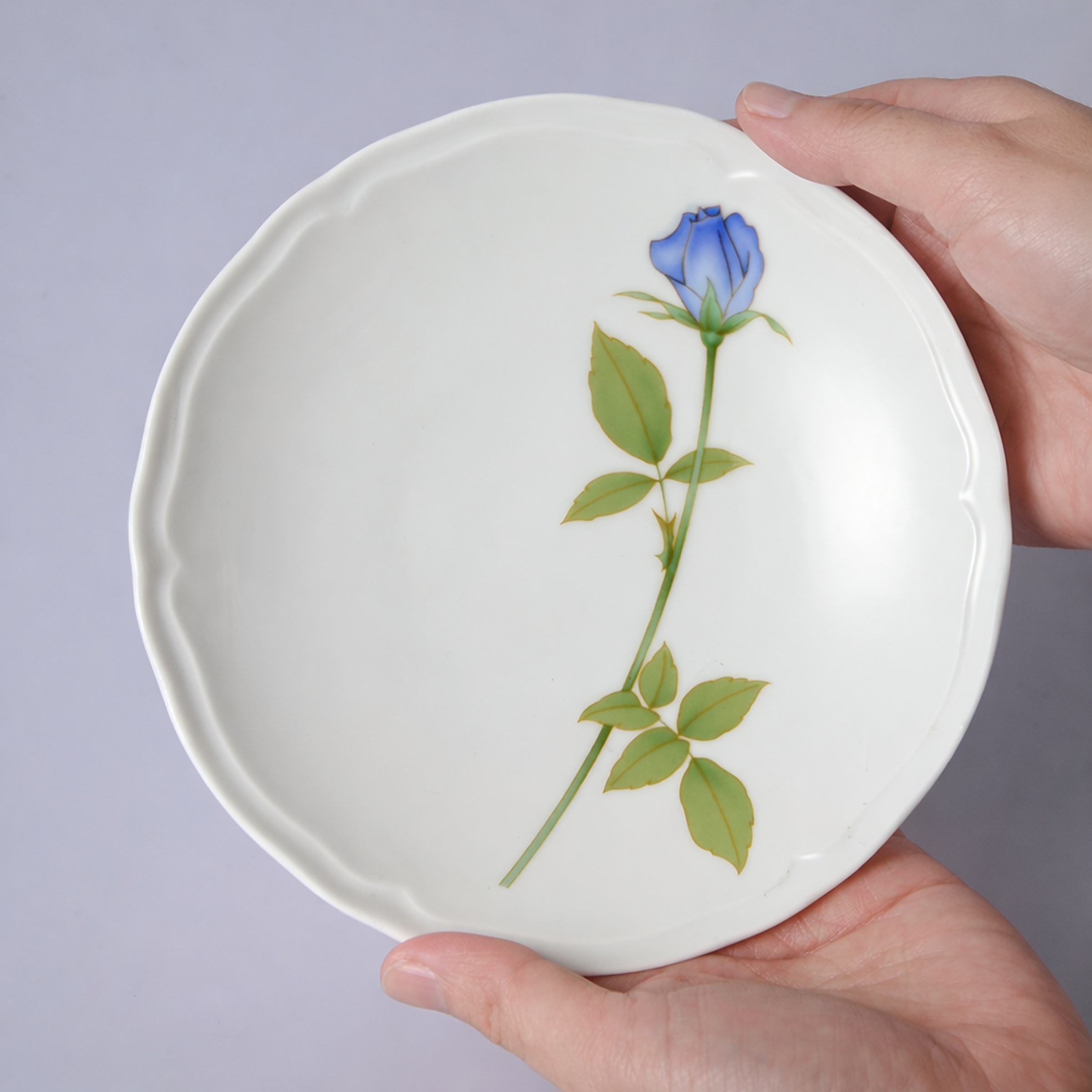 【ノーブルローズ・ブルー】16cm中皿プレート　箱なし・単品　*有田陶器市特別価格 アウトレット品*3