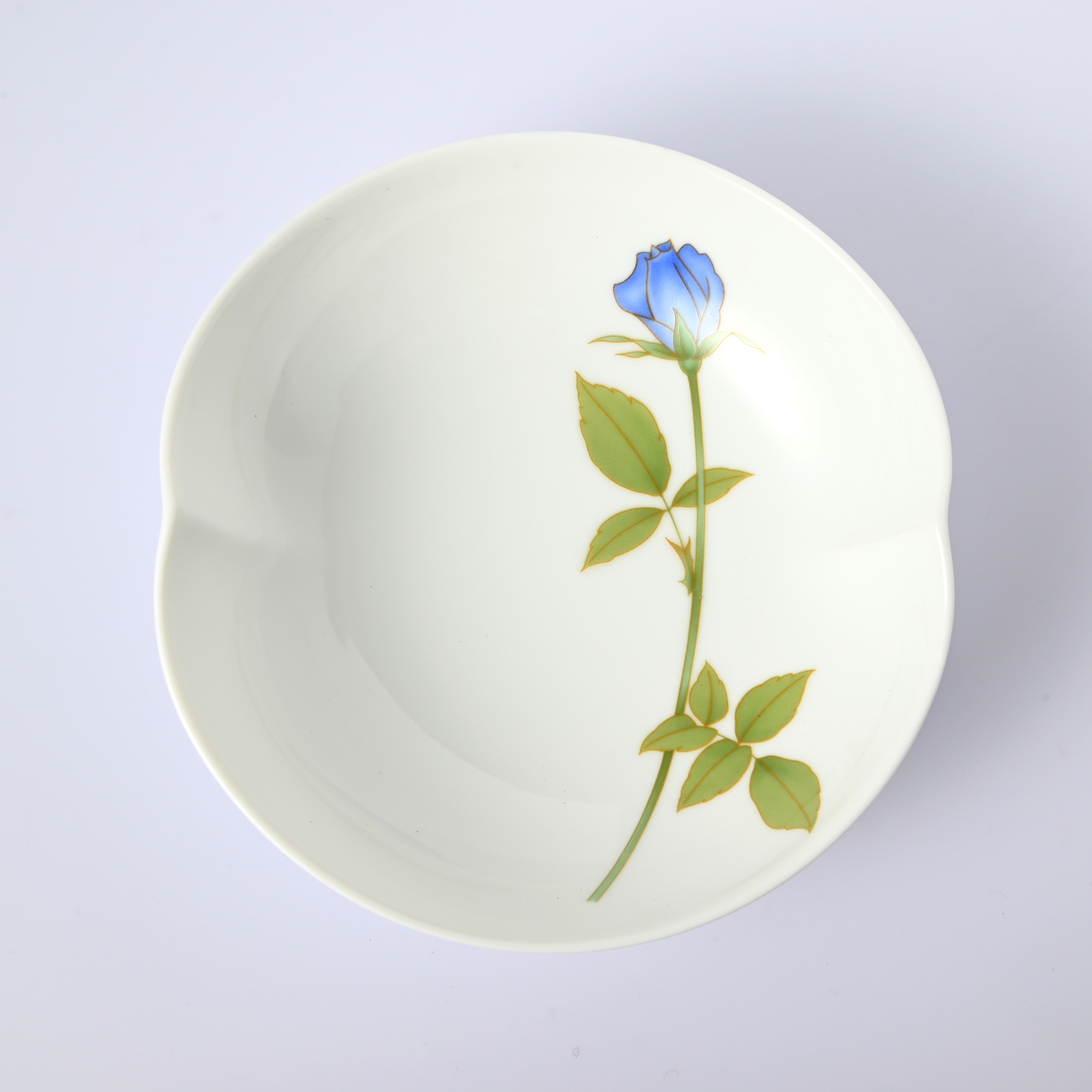 【ノーブルローズ・ブルー】13.5cmボウル（径15cm）箱なし・単品　*有田陶器市特別価格 アウトレット品*