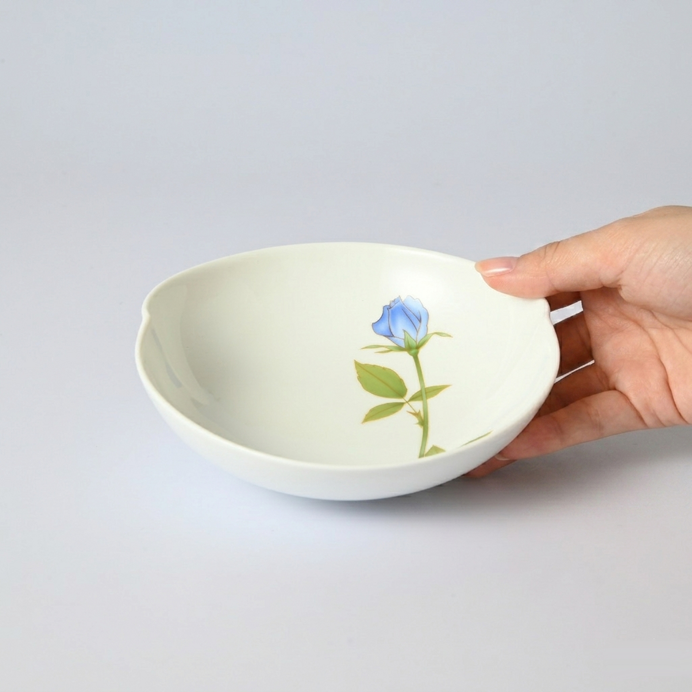 【ノーブルローズ・ブルー】13.5cmボウル（径15cm）箱なし・単品　*有田陶器市特別価格 アウトレット品*3