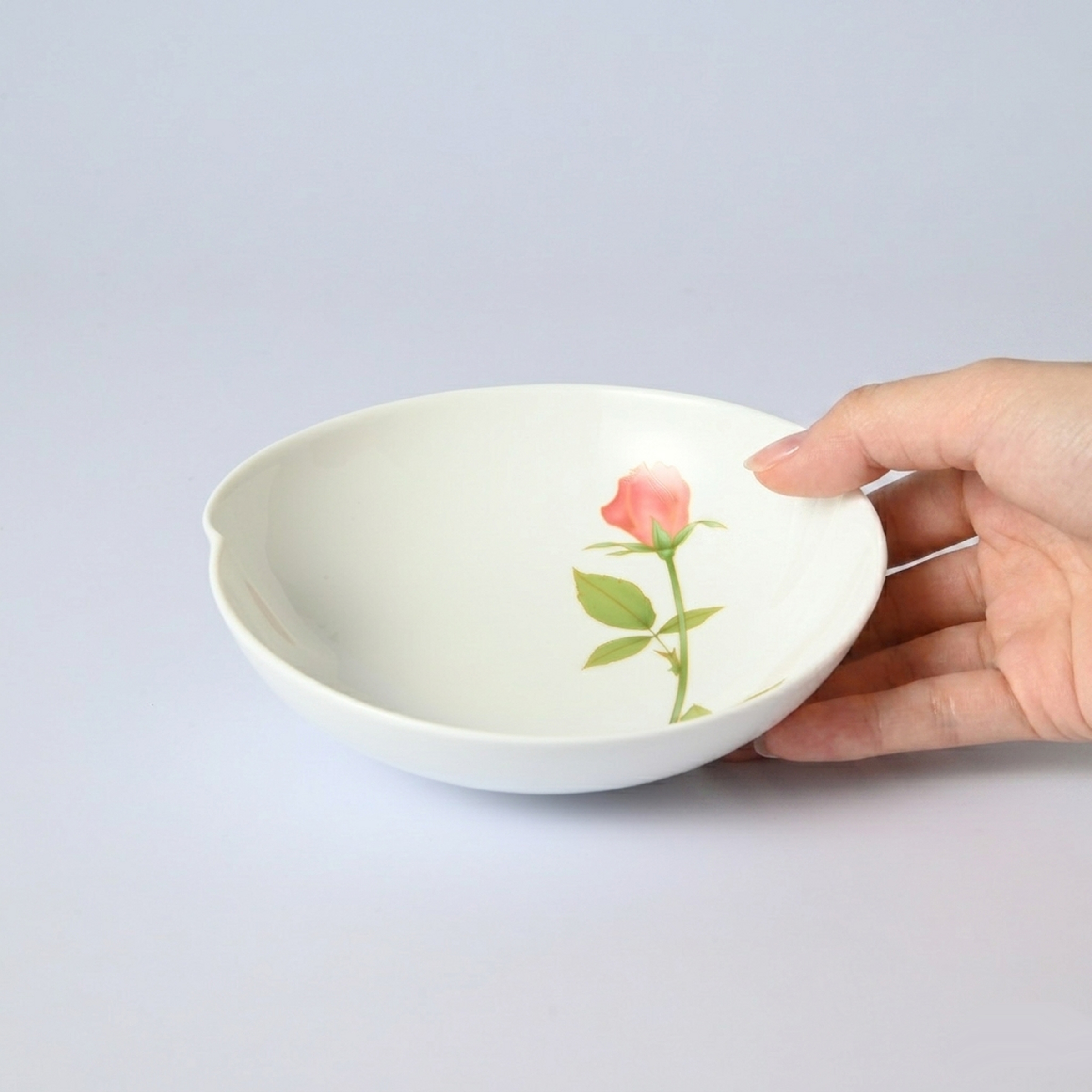 【ノーブルローズ・ピンク】13.5cmボウル（径15cm）箱なし・単品　*有田陶器市特別価格 アウトレット品*3