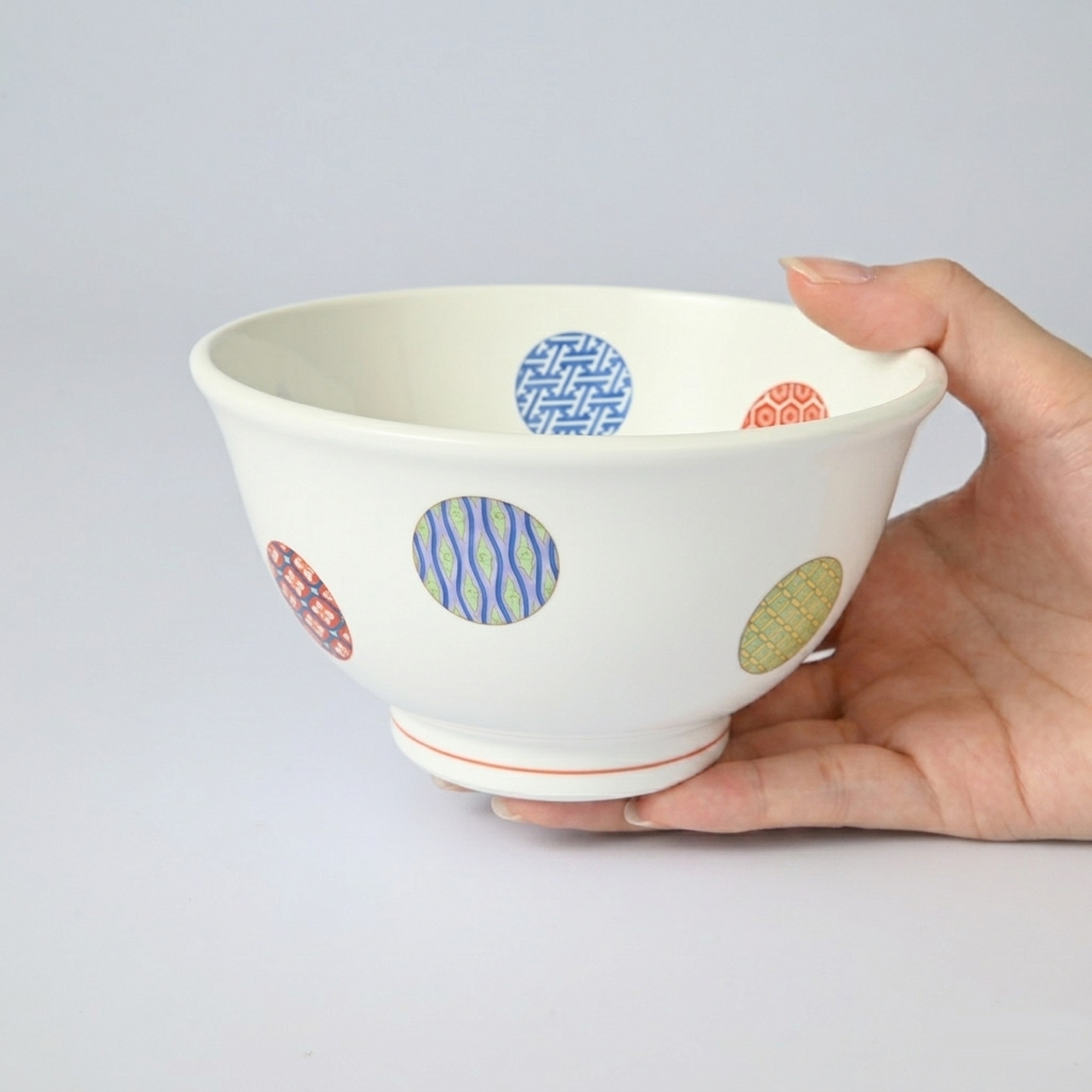 【色絵丸紋】どんぶり（径14.5cm）　箱なし・単品　*有田陶器市特別価格 アウトレット品*4