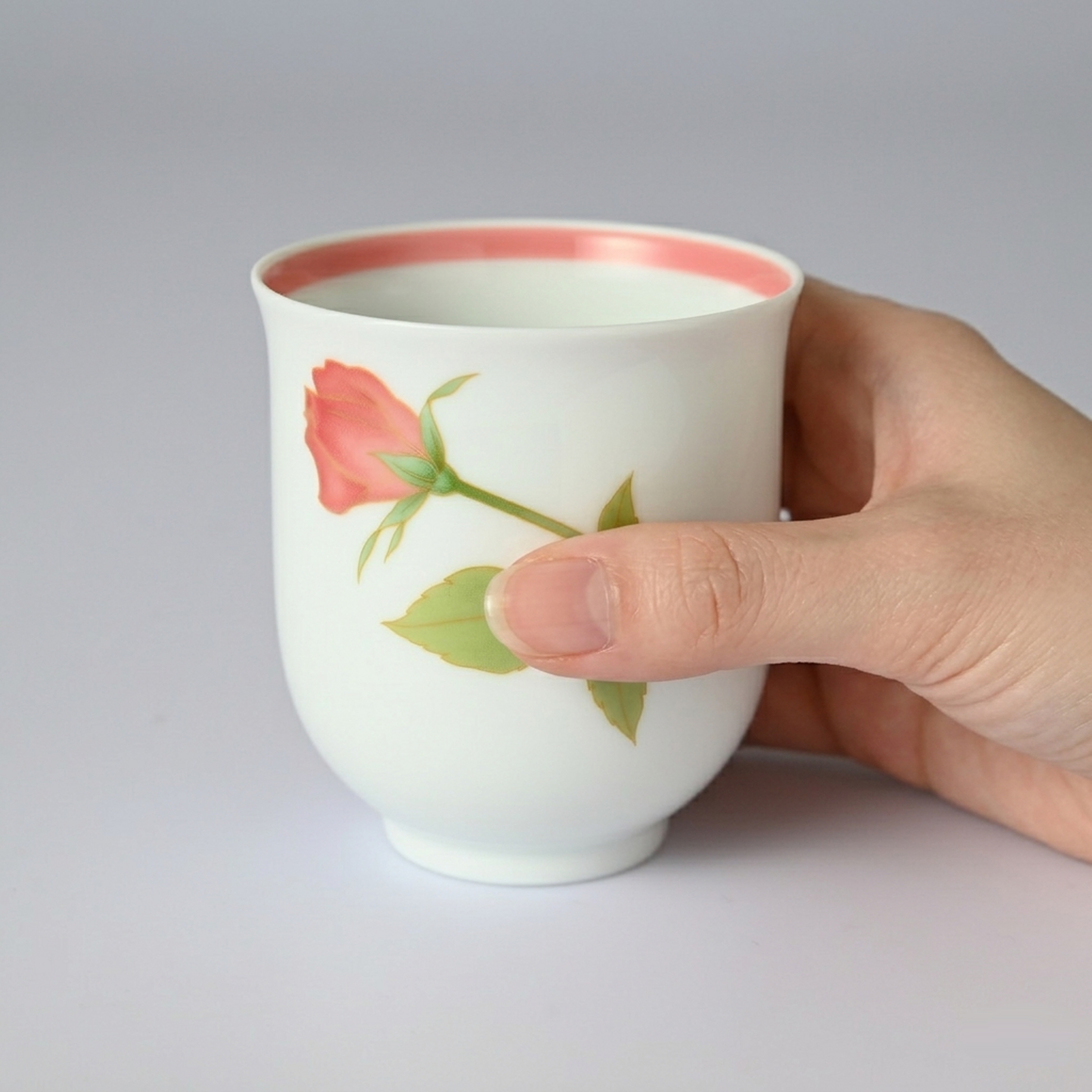 【ノーブルローズ・ピンク】湯のみ 　箱なし・単品　*有田陶器市特別価格 アウトレット品*4