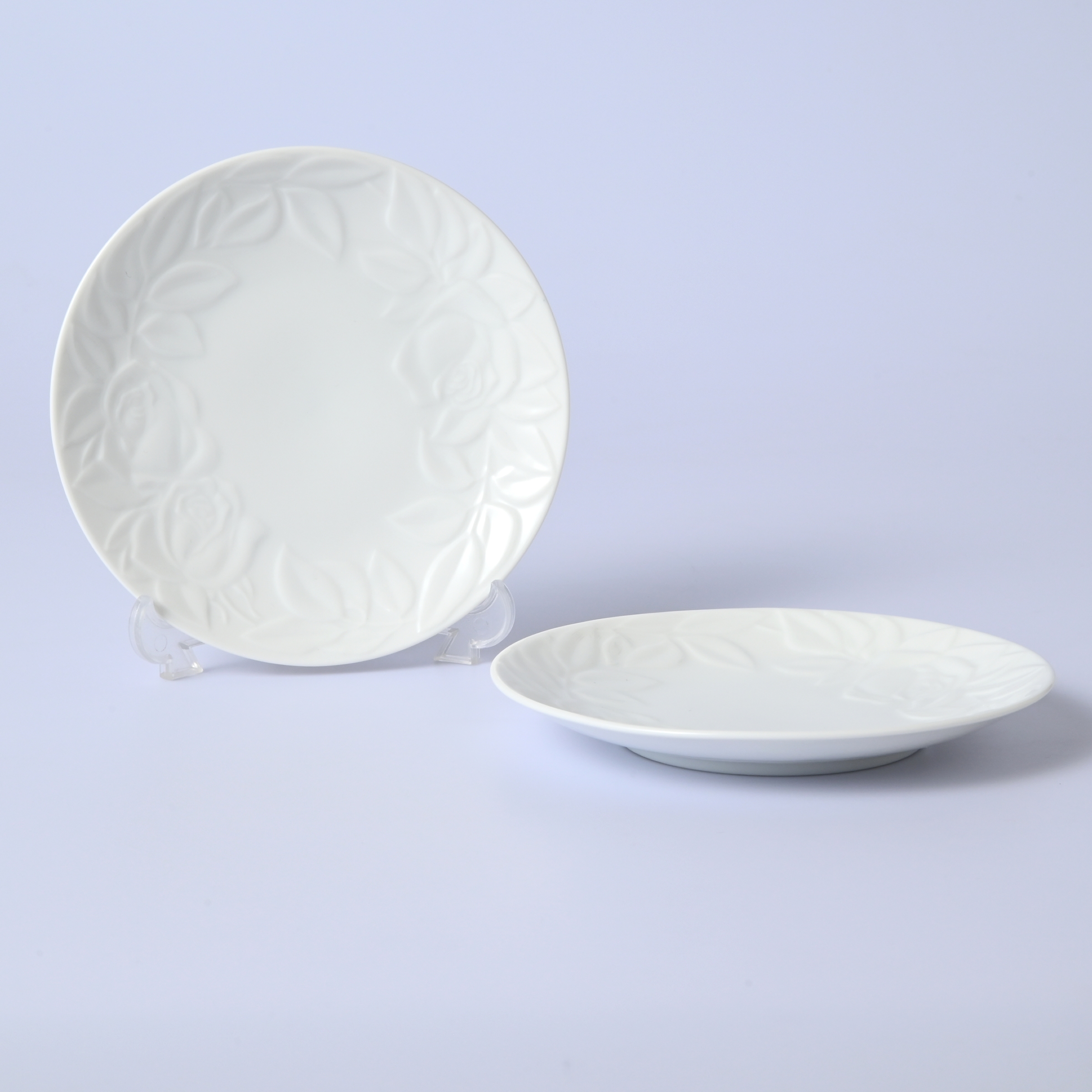 【ローズレリーフ】銘々皿2枚セット（径15cm）箱なし　*有田陶器市特別価格 *