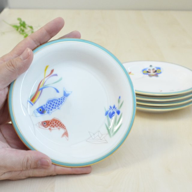 【月ごよみ】中皿（銘々皿）こいのぼり（径14.5cm）4