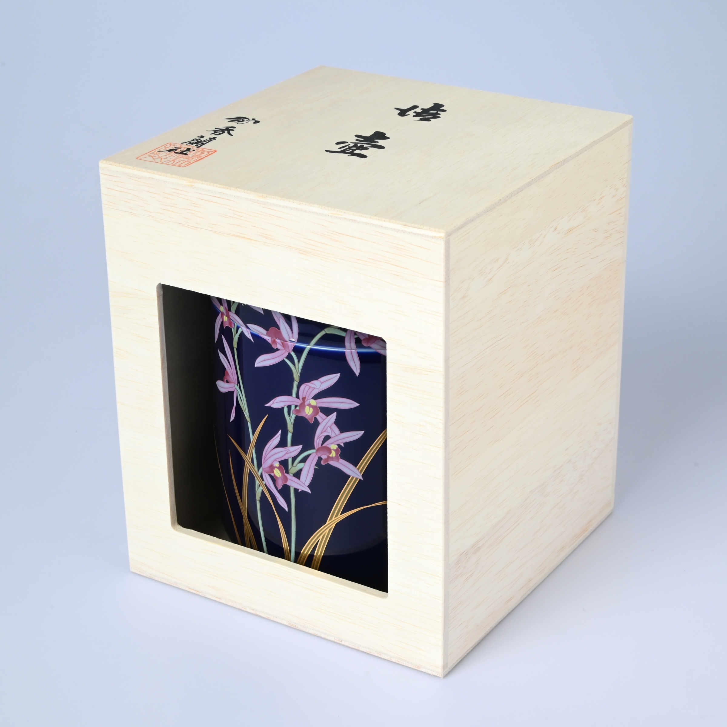 【ルリやまとなでしこ】筒型5寸骨壺5