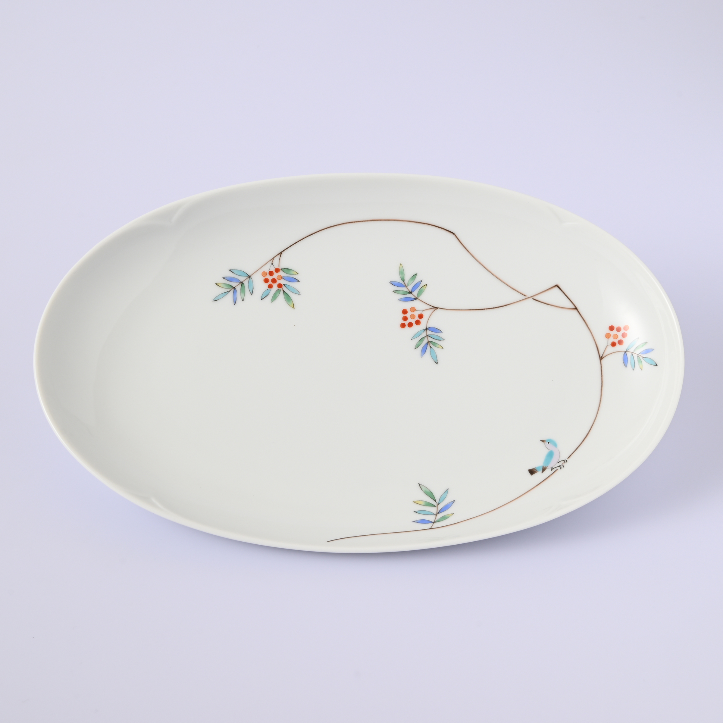 【小鳥の詩】ペア楕円皿（長径24.5cm）3