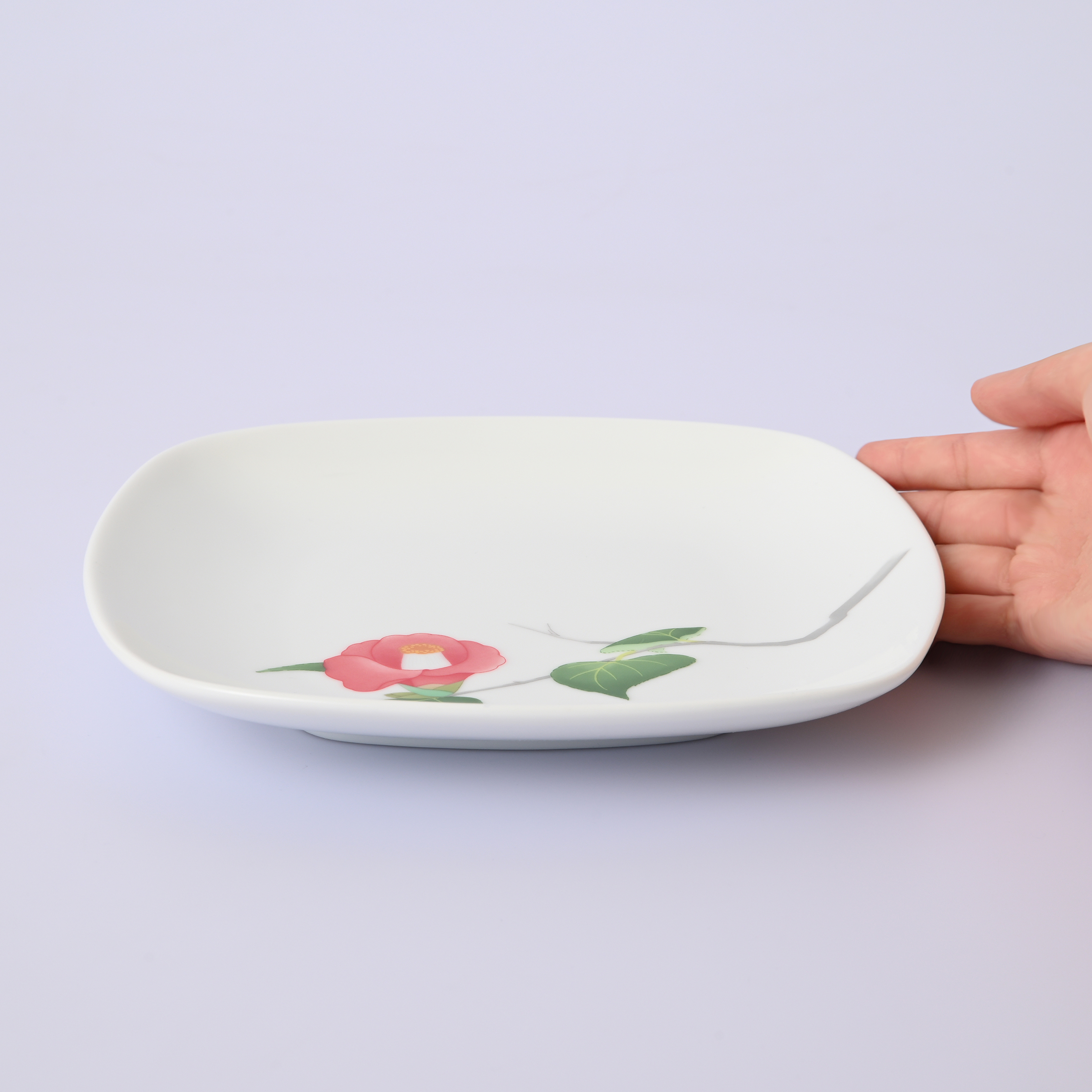 【日々と椿】ペア取皿（縦・横14cm）5