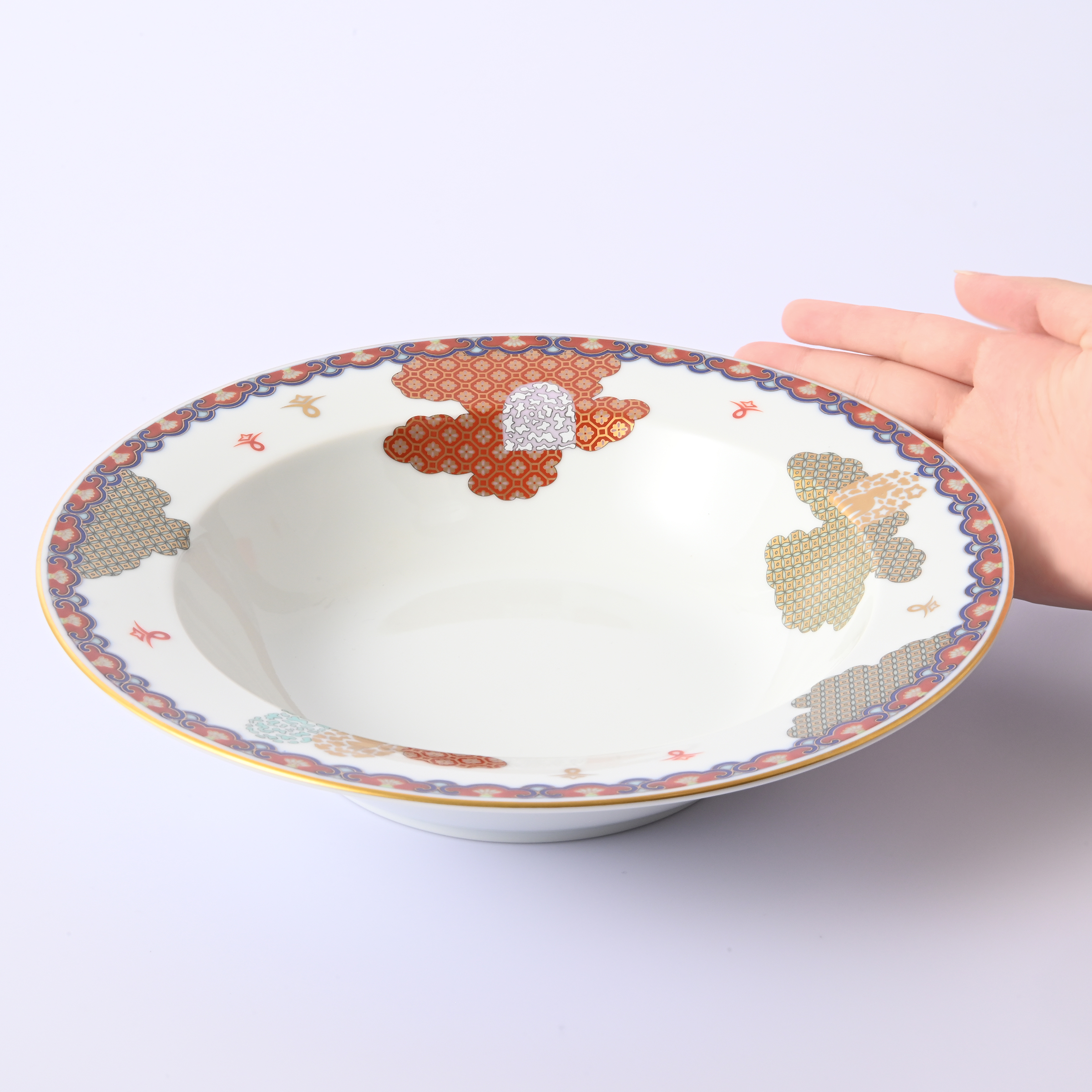 【染錦雲散らし】スープボウル（径22cm)8