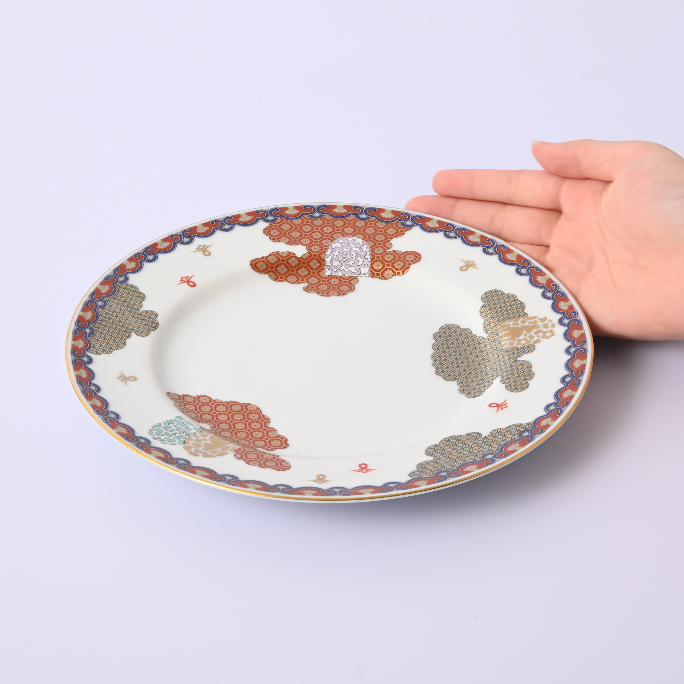 【染錦雲散らし】ケーキ皿（径20cm）8