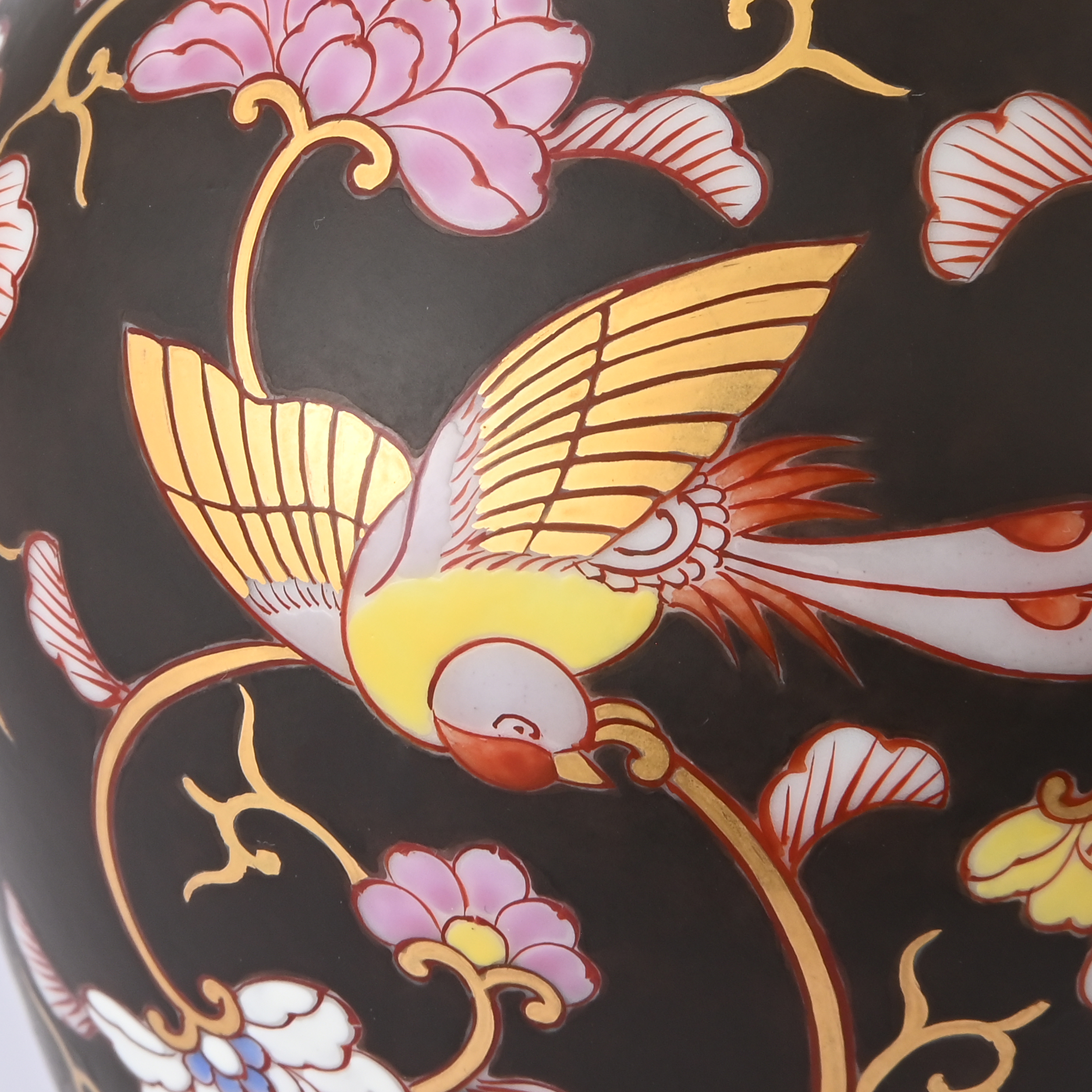 【黒絵花鳥紋】花瓶2