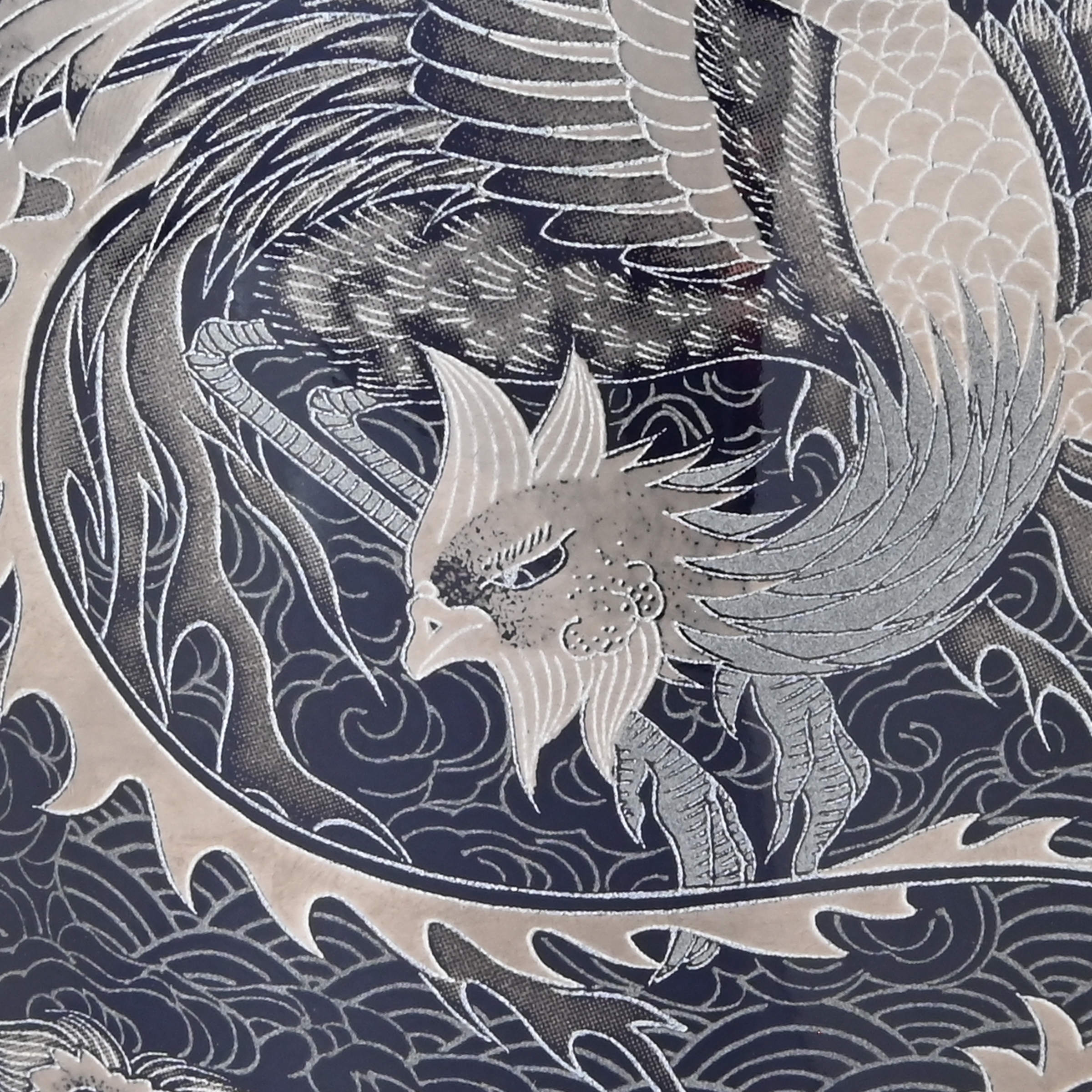 【瑠璃雲麒麟龍鳳凰】花瓶5