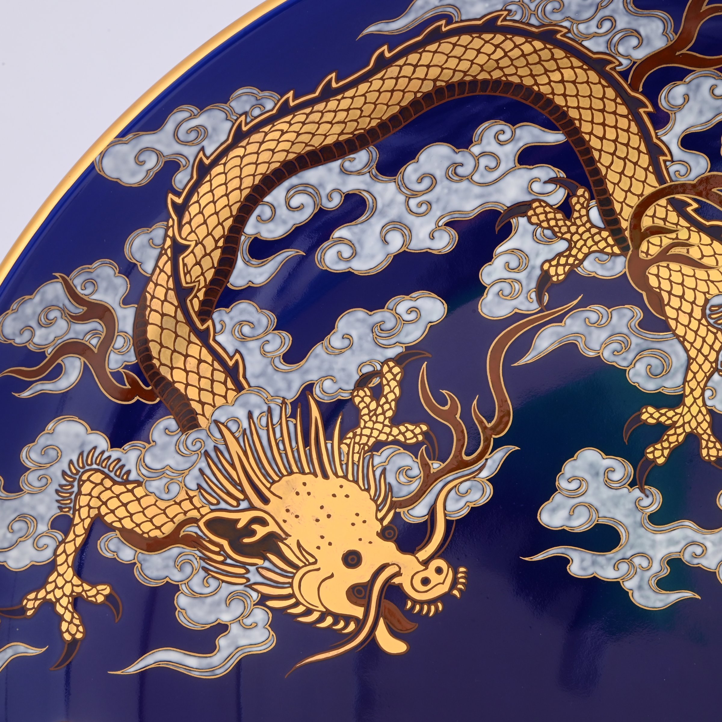 【瑠璃釉龍麒麟文】大皿（径46cm）2