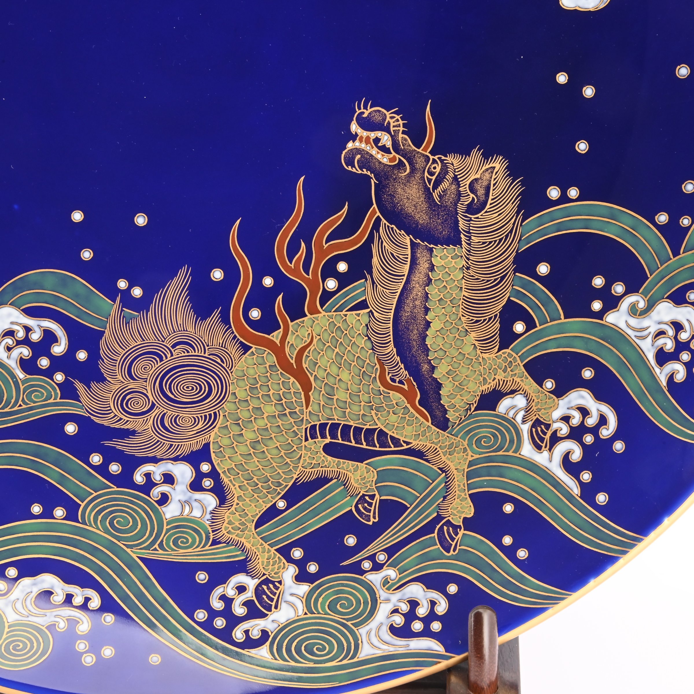 【瑠璃釉龍麒麟文】大皿（径46cm）3